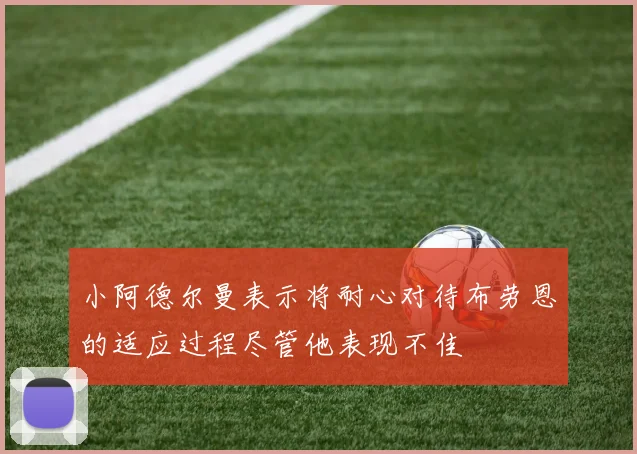 小阿德尔曼表示将耐心对待布劳恩的适应过程尽管他表现不佳